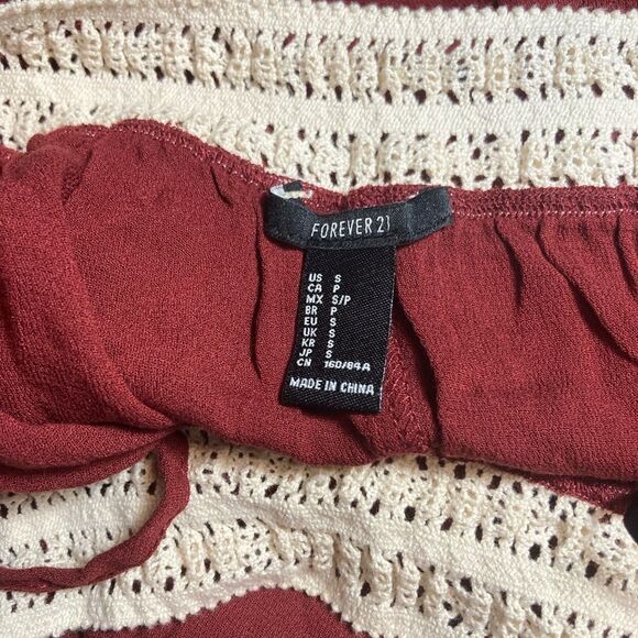 Forever 21 crochet red off shoulder blouse - Picture 6 of 6